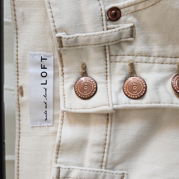 Loft Cream High Waist Skinny Ankle Jean - Picture 2 of 5